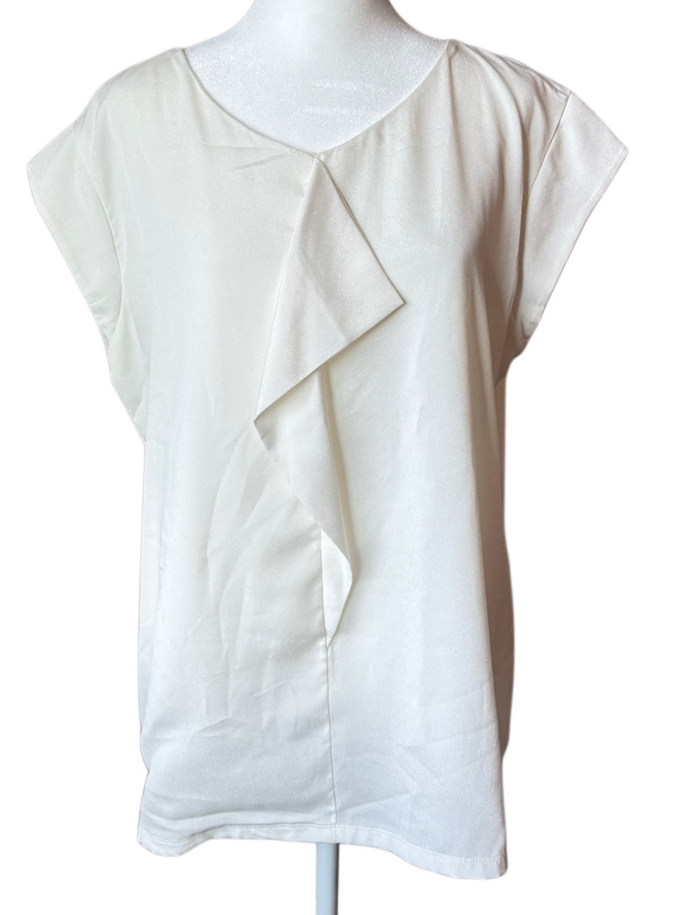NWOT The Limited Scandal Collection White Ruffle Front Blouse XL